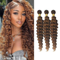 Biliisyff P4/30 Highlight Bundles Deep Wave Brazilian Remy Hair Two Tone Brown Mixed With Dark Brown Bundles for Black Women 16 18 20 Inch