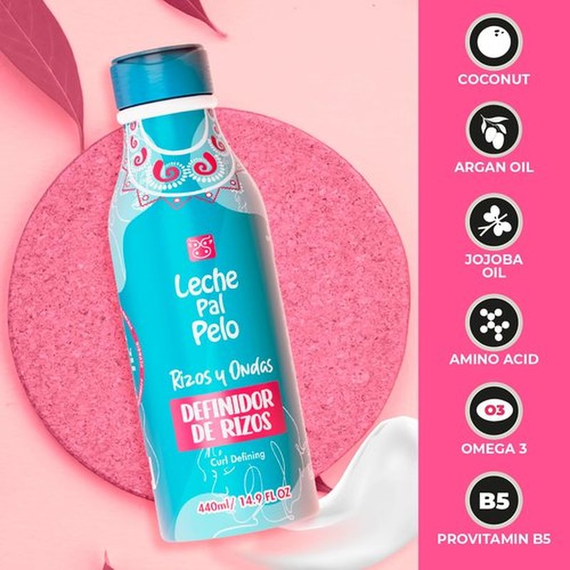 Leche Pal Pelo Curly and Wavy - Curl Definer - Styling Cream with Jojoba Oil, Aloe Vera - Hair Cream for Curly and Wavy Hair - Paraben Free - 14.9 oz