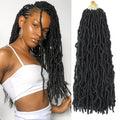 Faux Locs Crochet Hair 18 Inch,6 Packs Soft Locs,Pre Looped Faix Locs For Black Women,Synthetic Braiding Hair Crochet Braids Dreadlock Extensions (18in,1B#)
