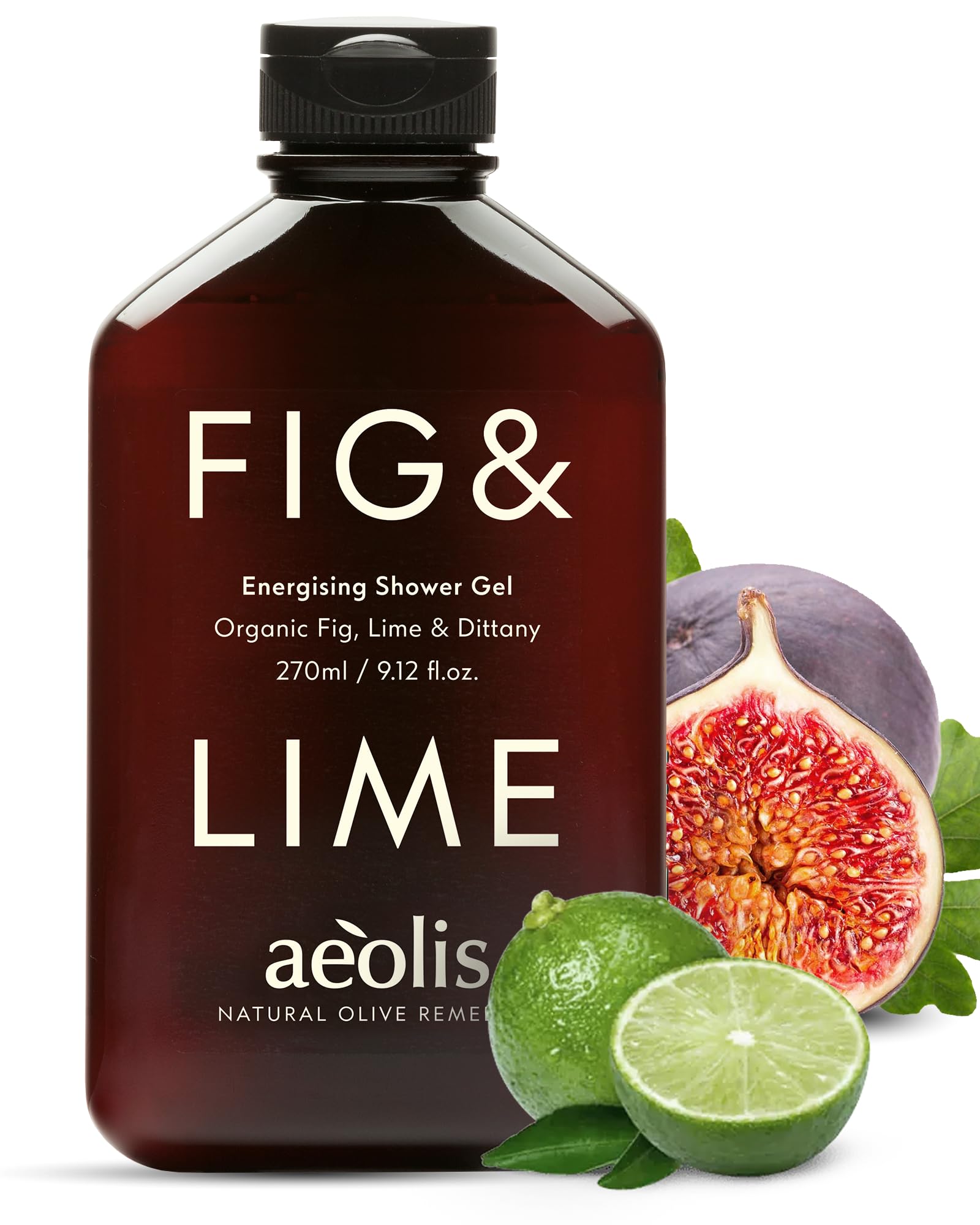 AEOLIS Body Wash with Olive Oil, Shower Gel for Men & Women – Nourishing, Sulfate-Free, Skin-care Clean Beauty & Hydrating Botanical Body Cleanser, Made in Greece 9.12 Fl Oz (Fig & Lime)
