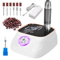 Premium Professional Electric Nail Drill & File Kit — 45,000 RPM High-Speed Handpiece with LCD Display, 7 Versatile Bits, Low Noise & Heat, Perfect for Salon & Home Use(White)