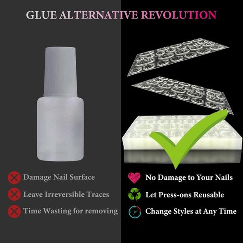 Fomkrio 1200Pcs Nail Adhesive Tabs, Extra Large Sticky Tabs for Nails, 50 Sheets Double Sided Thick & Strong Glue Stickers for Press on Manicure