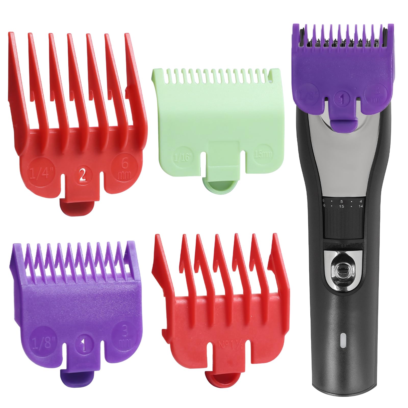 4Pcs Clipper Guards Set For Men,Barber Beard Trimmer Guards Holder,Barber Clippers Guards Accessories Compatible For Wahl(1/16" To 1/4")