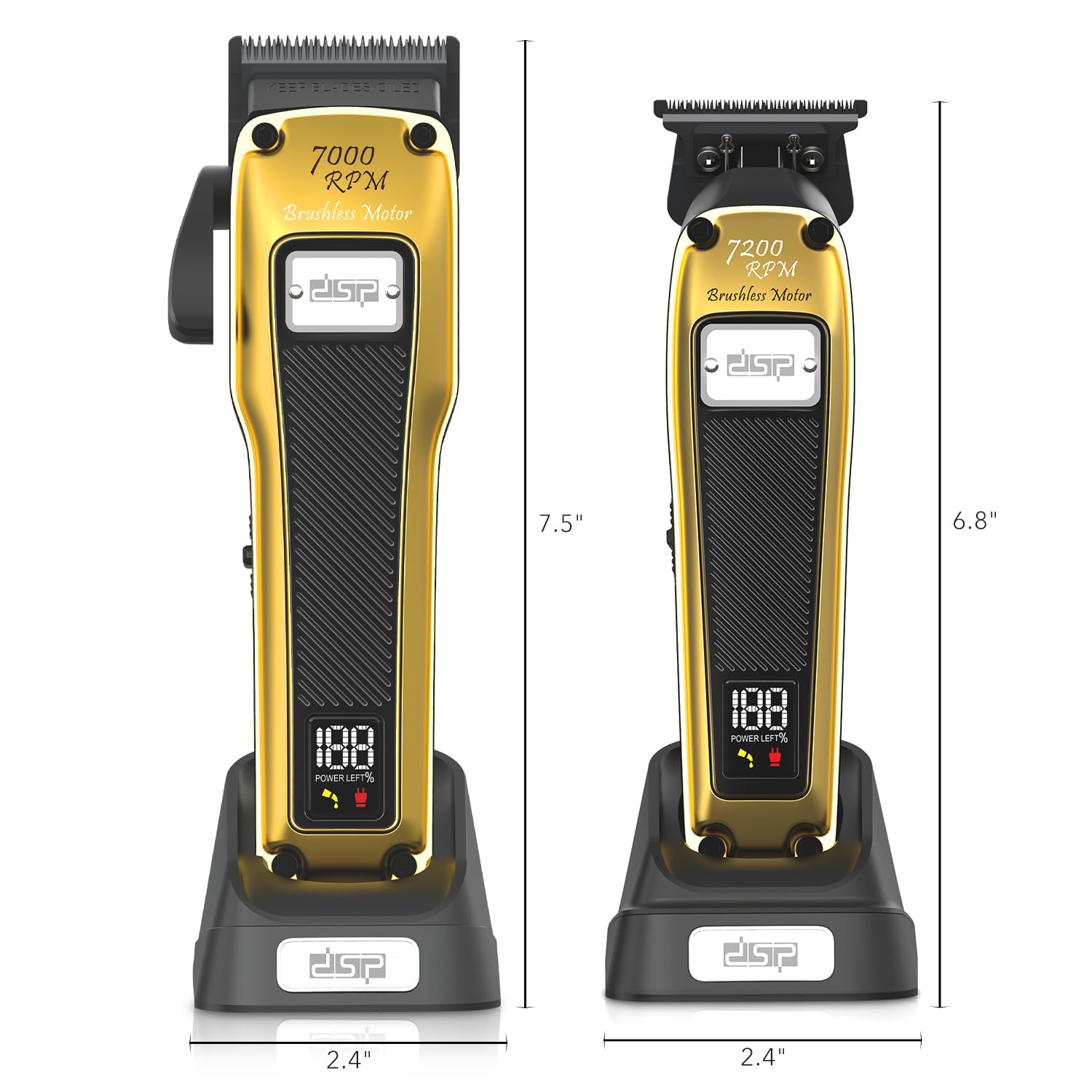 DSP Professional Beard Trimmer for Men, Cordless Trimmer Barber, BLDC Motor & DLC Coated Blade, Bald Head Clipper for Men