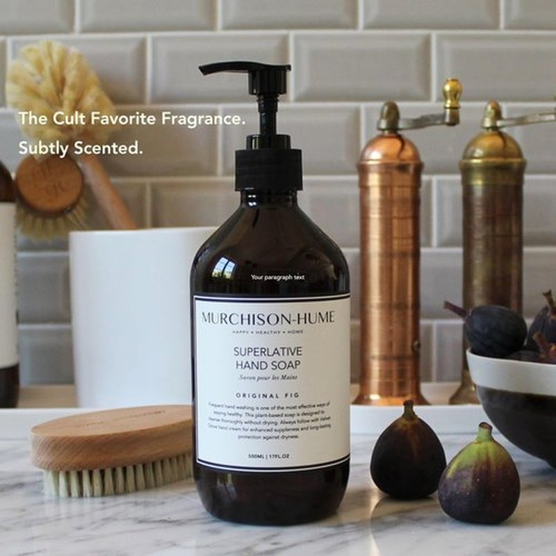 Murchison-Hume Original Fig Hand Soap - Plant-Based Formula with Refillable Pump | SLS-Free & Hydrating | 16 fl oz