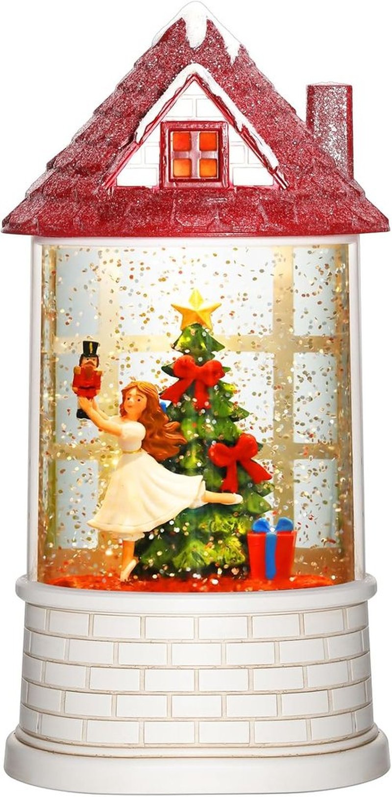 Priddop Nutcracker Snow Globe | Musical Ballerina Christmas Decoration with Swirling Glitter