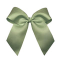 WEBB DIRECT2U Girls Large 6" Grosgrain Knotted Hair Bow with Tails on Alligator Clip (Sage Green)