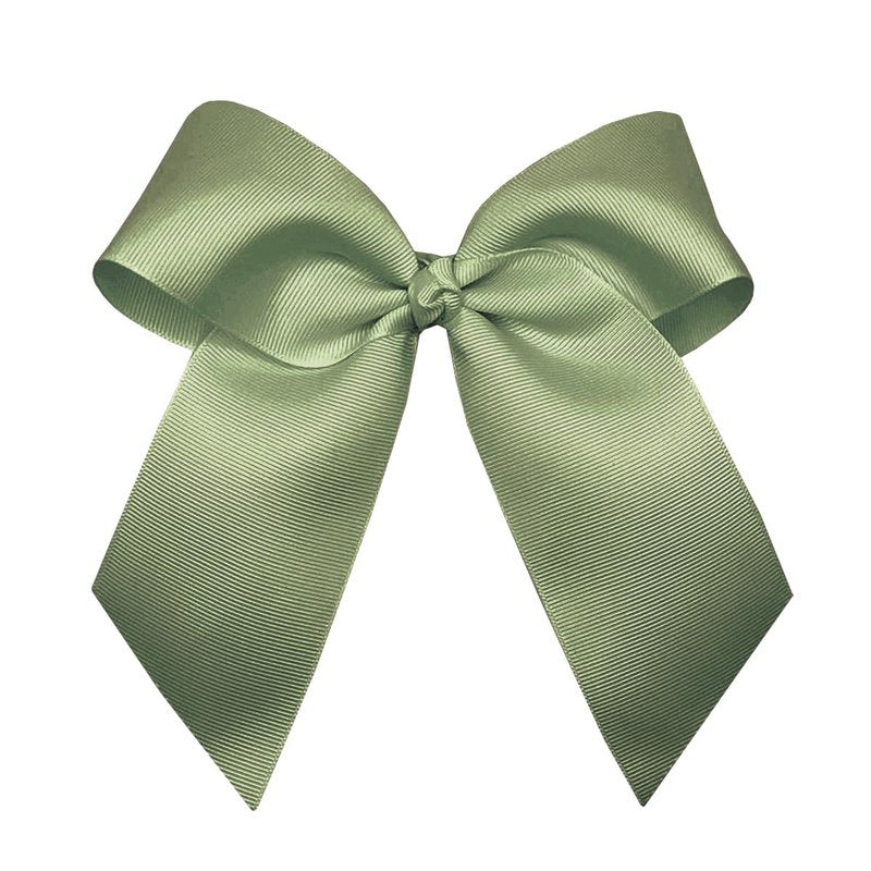 WEBB DIRECT2U Girls Large 6" Grosgrain Knotted Hair Bow with Tails on Alligator Clip (Sage Green)