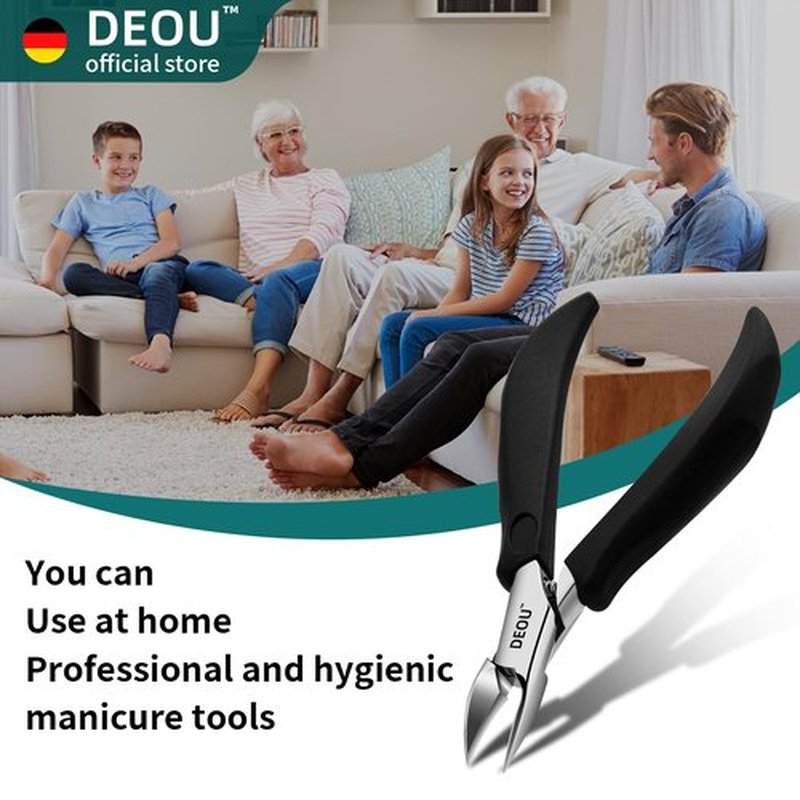 DEOU Toenail Clippers Blade for Ingrown and Thick Nails Stainless Steel Pedicure Tools at Home ingrown toenail Treatment Professional Podiatrist Nail Clippers with (Eagle Beak Pliers+Nail Remover)
