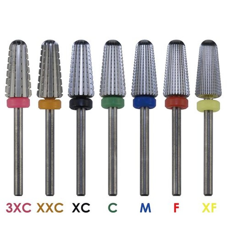 ianblues Volcano Nail Drill, 2 Way -2 Rotate Directions, Safety Round Top, Professional Manicure Drill for Electric Nail Drill Machine, Both for Left Handed & Right Handed Person (Middle - M)