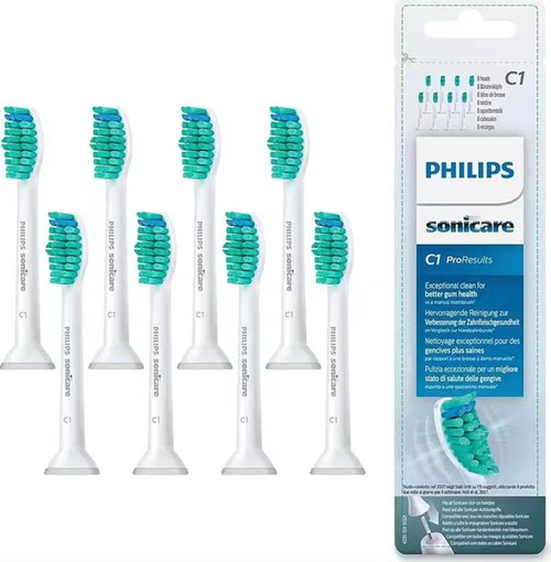 Philips Sonicare ProResults Replacement Brush Heads - Standard HX6018/07 - 8 Pack for Superior Cleaning