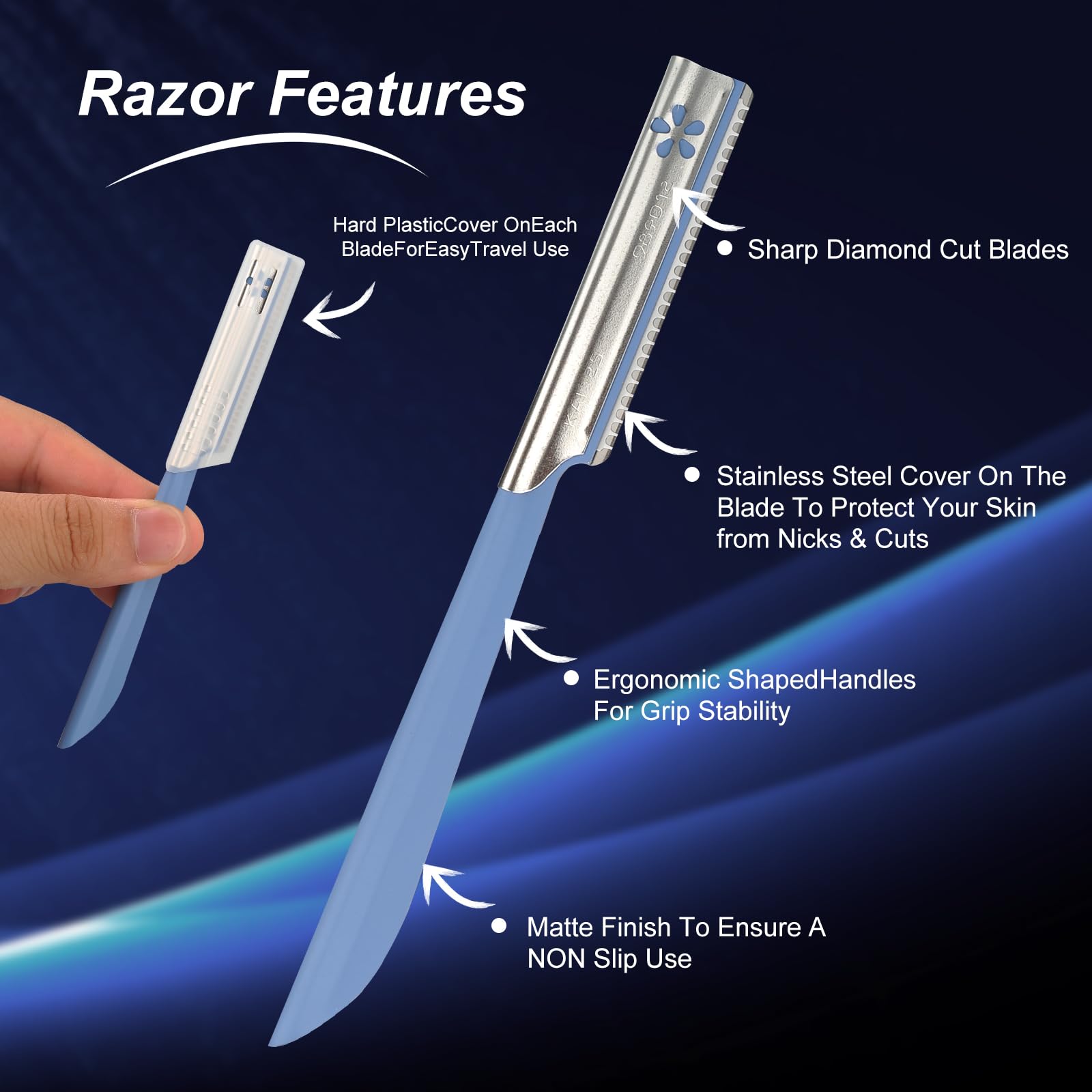 Women Facial Razor for Hair Removal - Dermaplaning Tool Peach Fuzz Trimmer Womens Fine Hair Remover Eyebrow Razors and Dermaplane Face Shavers Women's Exfoliating for Sensitive Skin Essential Travel