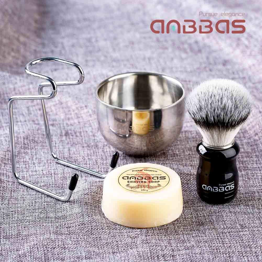 Anbbas Shaving Brush Set,with Stand and Soap,Bowl Lather for Men Wet Shave