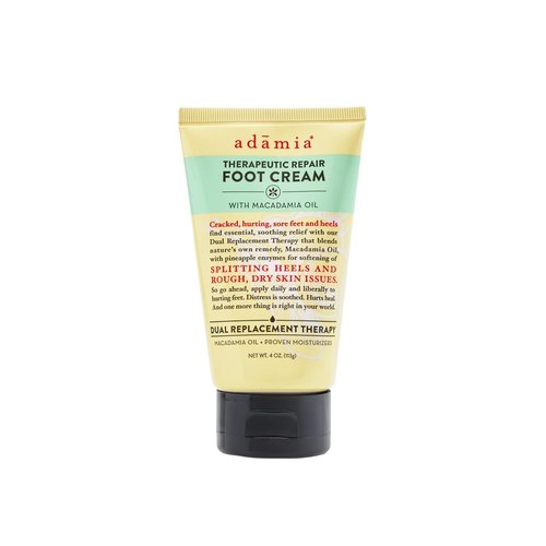 Adamia Therapeutic Foot Cream - Repairing Formula with Pure Macadamia Oil, 4 Oz | Fragrance-Free & Paraben-Free