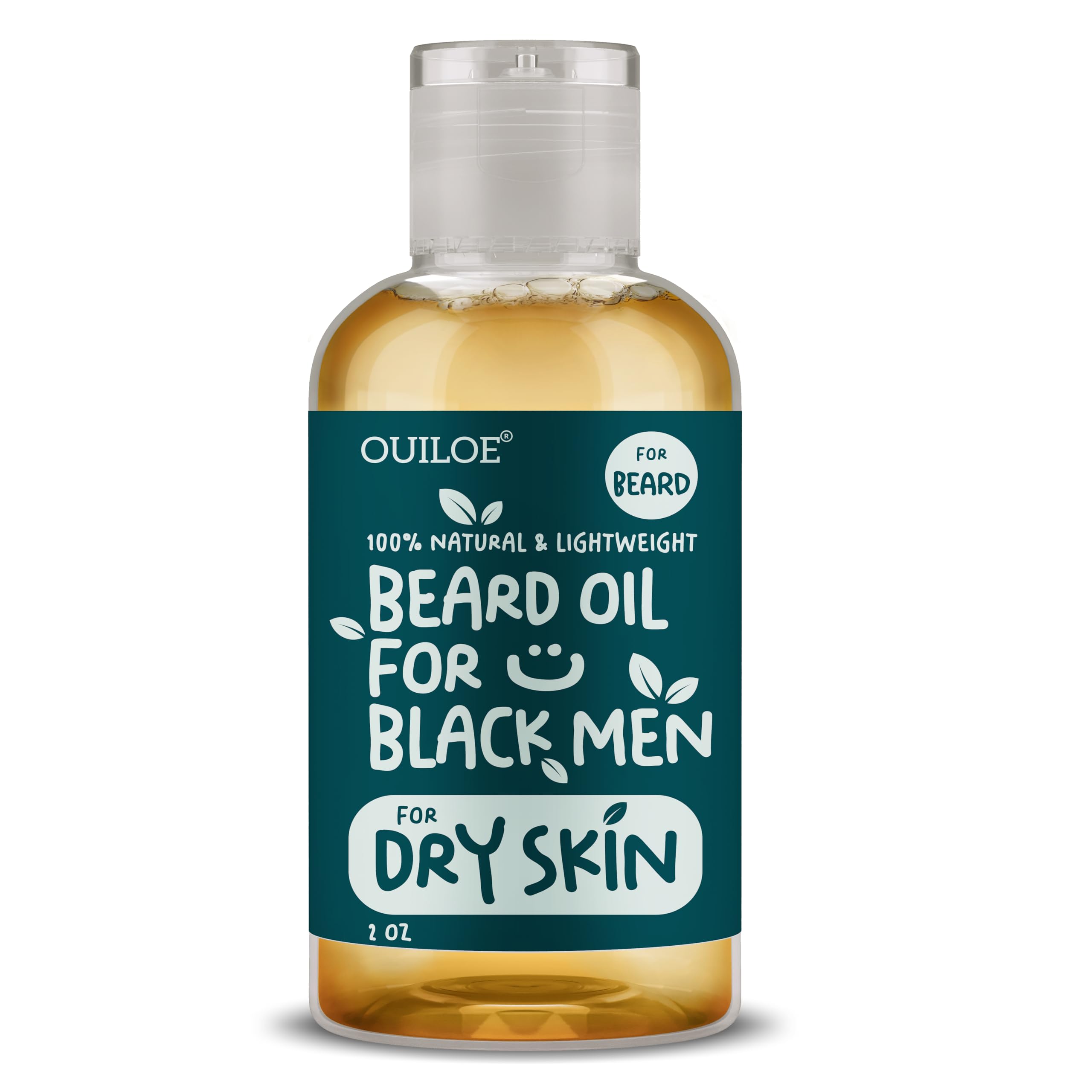 Beard Oil for Black Men with Sensitive Skin - Beard Conditioner, Softener & Moisturizer for Black Men - Made with Vitamin E & Grapeseed Oil, Unscented, Natural & Organic, Doesn’t Clog Pores 2oz