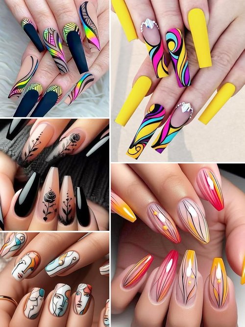 EBANKU 12 Colors Nail Art Pens Set, 3D 0.5MM Nail Polish Pens Graffiti Dotting Pen Quick-Drying Acrylic Nail Paint Liner Pen Tools for DIY Nail Art Manicure Tools