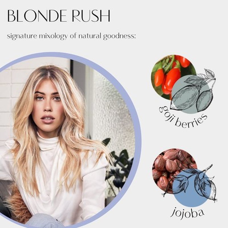 Prive Blonde Rush Conditioner - Blue-Violet Toning Formula for Natural & Bleached Blondes | Strengthens Damaged Hair