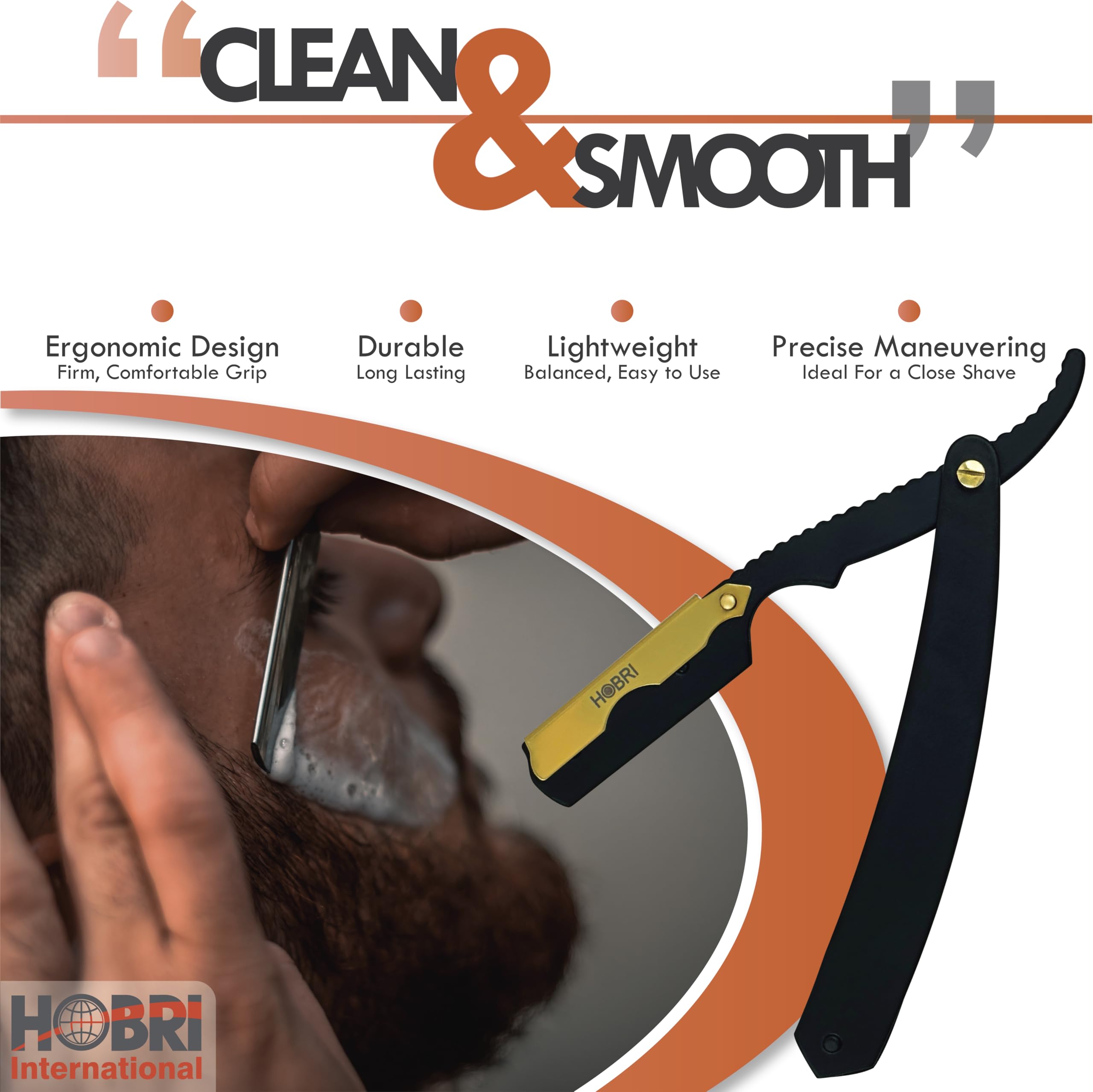 Premium Barber Straight Edge Razor with 10 Blades Men's Manual Shaver Salon Quality Razor (Black)