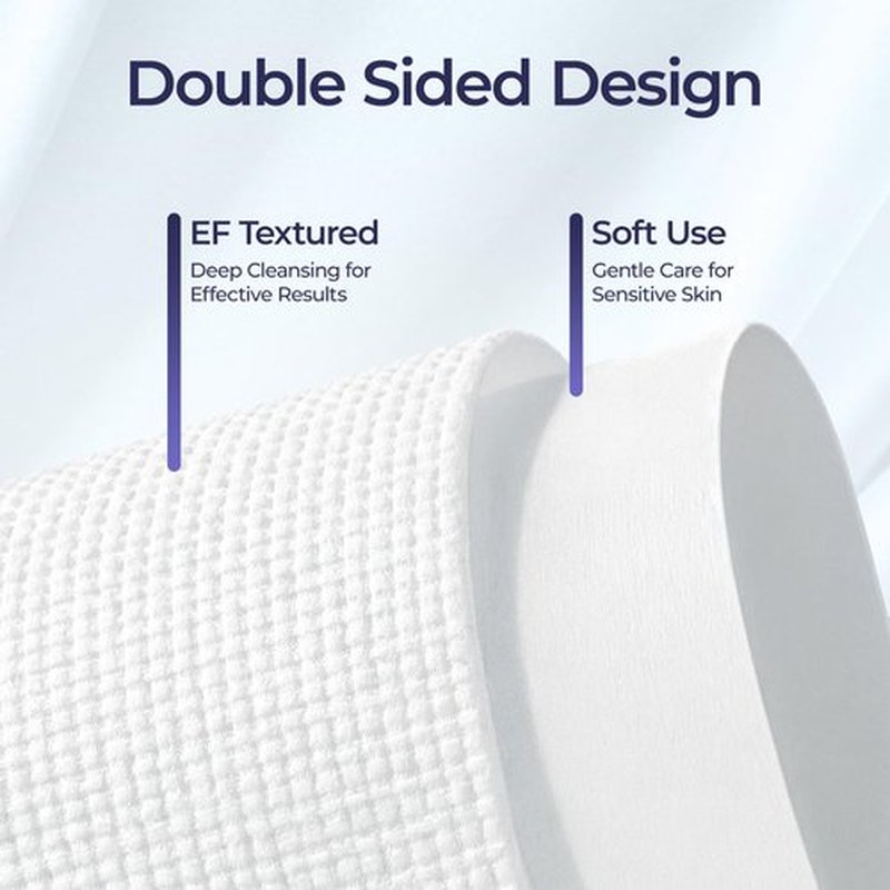 ECOLOOK Disposable Face Towel XL-60 Count Upgraded Thick Facial Towels, Ultra Soft Clean Face Towels Disposable, 10"x12" & 90 GSM, Ideal for Sensitive Skin-1 PACK