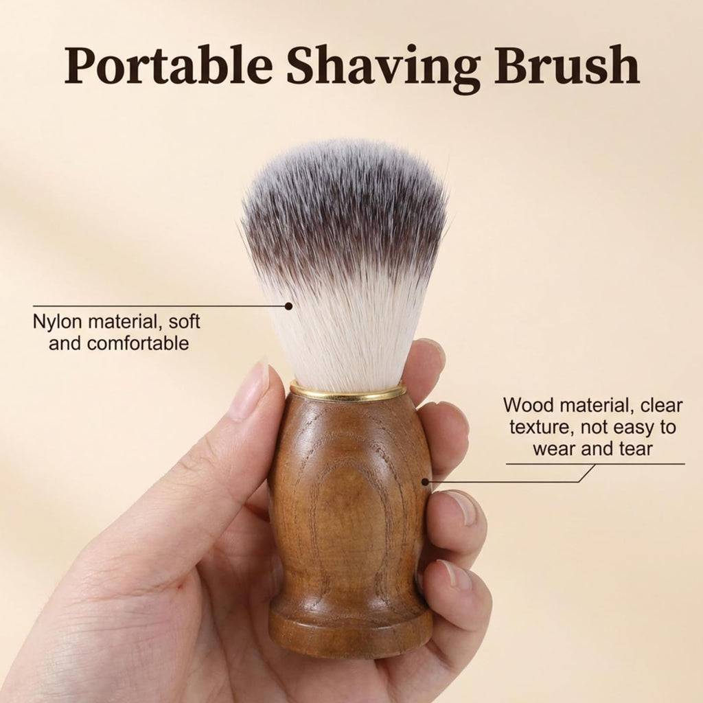 10 Pcs Wood Handled Badger Hair Shaving Brush Professional Salon Tools Beard Grooming Tool for Men Shave Accessory