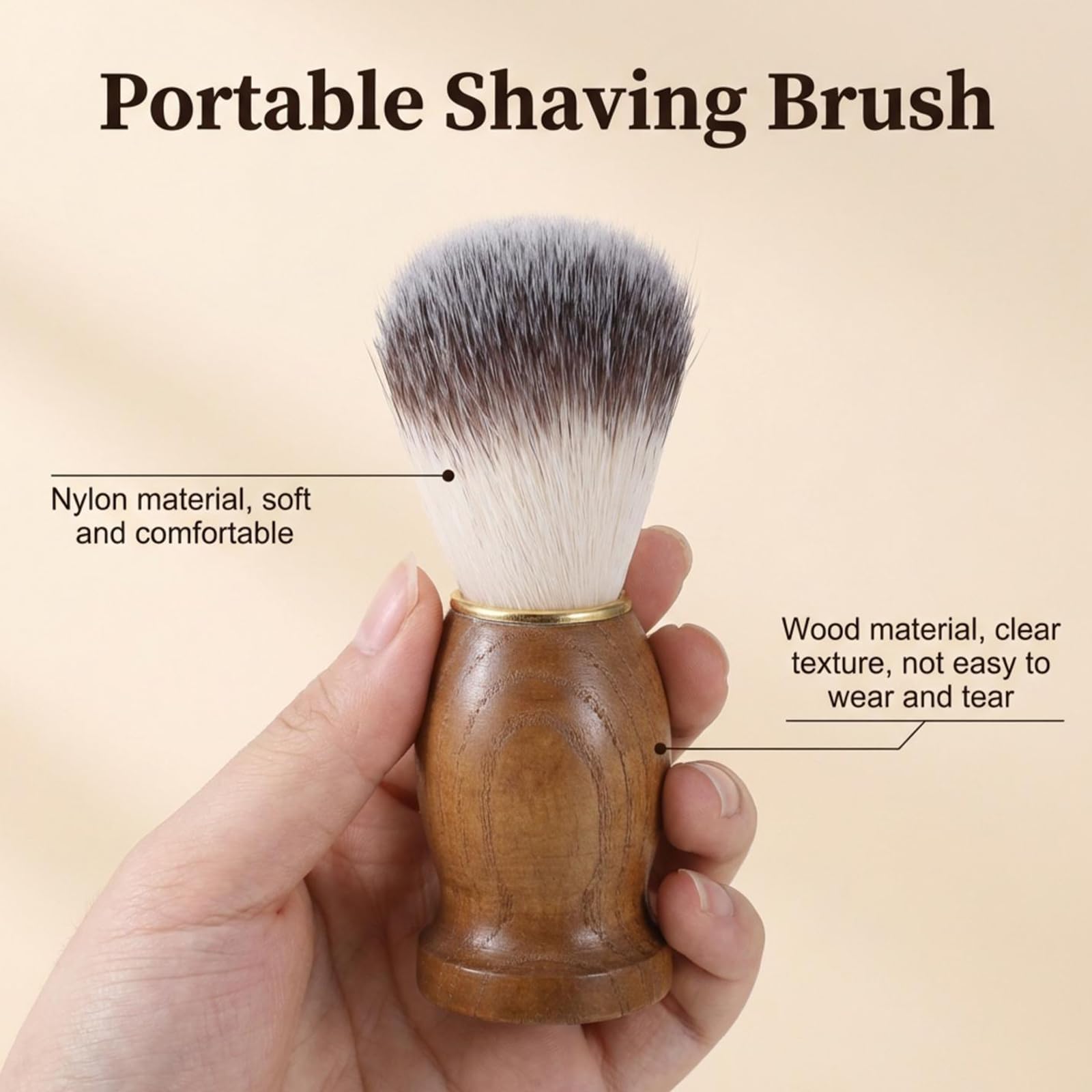 10 Pcs Wood Handled Badger Hair Shaving Brush Professional Salon Tools Beard Grooming Tool for Men Shave Accessory