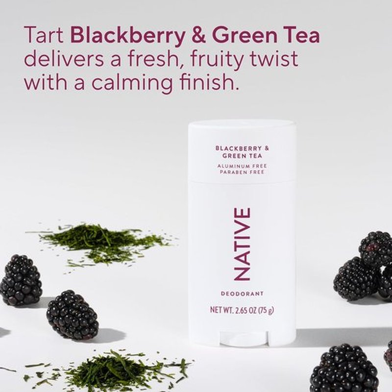 Native Deodorant - Naturally Derived, Aluminum-Free Formula | 72-Hour Odor Control, Blackberry & Green Tea, 2.65oz