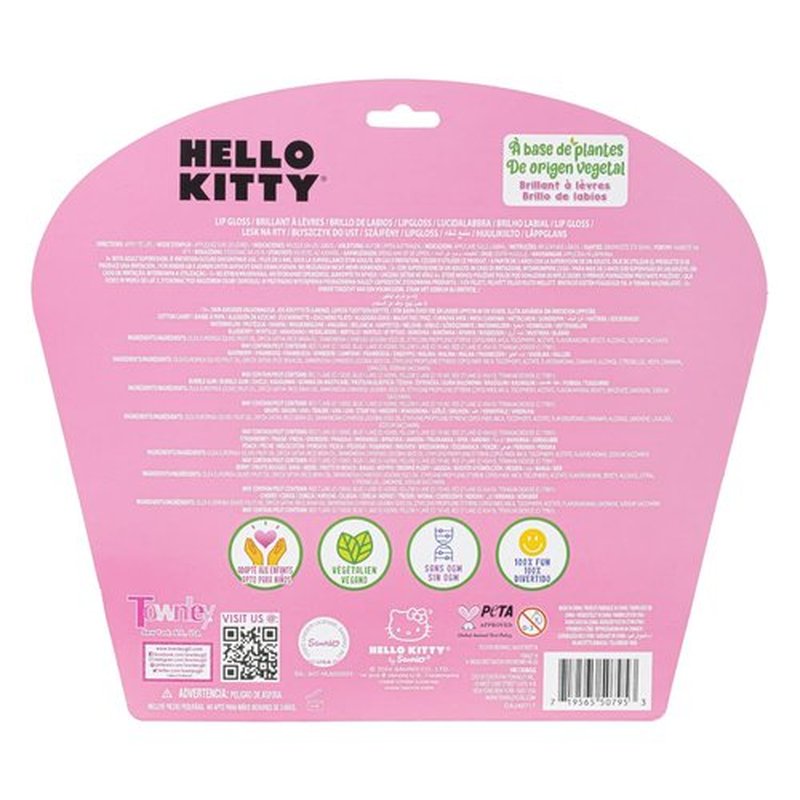 Hello Kitty 10 Piece Plant Based Lip Gloss, Girls Party Favors, First Makeup Set for Girl, Perfect for Parties, Sleepovers, and Birthday Gifts, Ages 3+, by Townley Girl