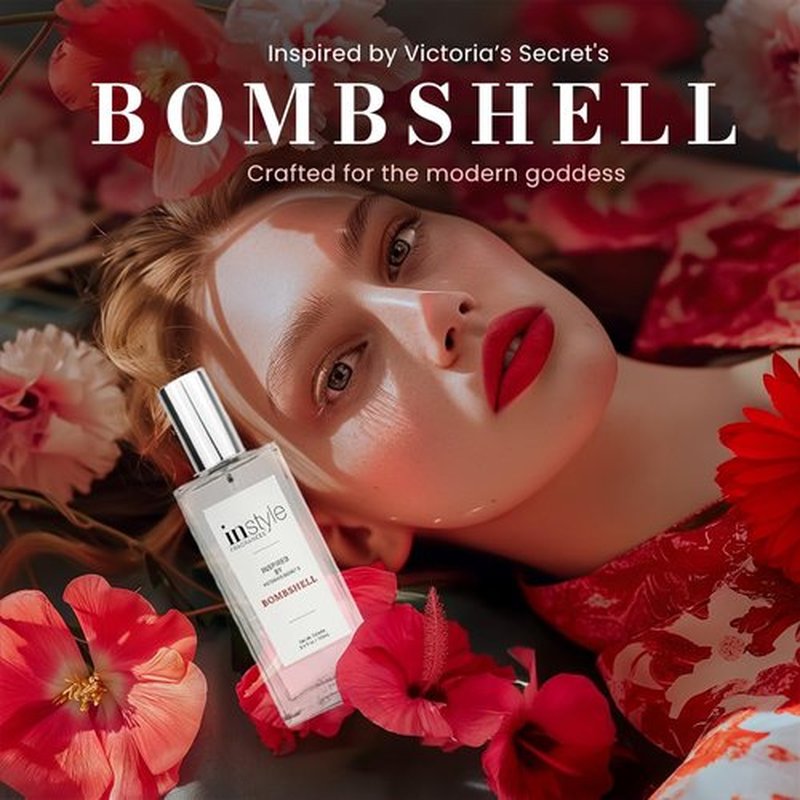 Instyle Fragrances | Women's Eau de Toilette Inspired by Victoria's Secret Bombshell - Clean, Vegan, 3.4 Fl Oz