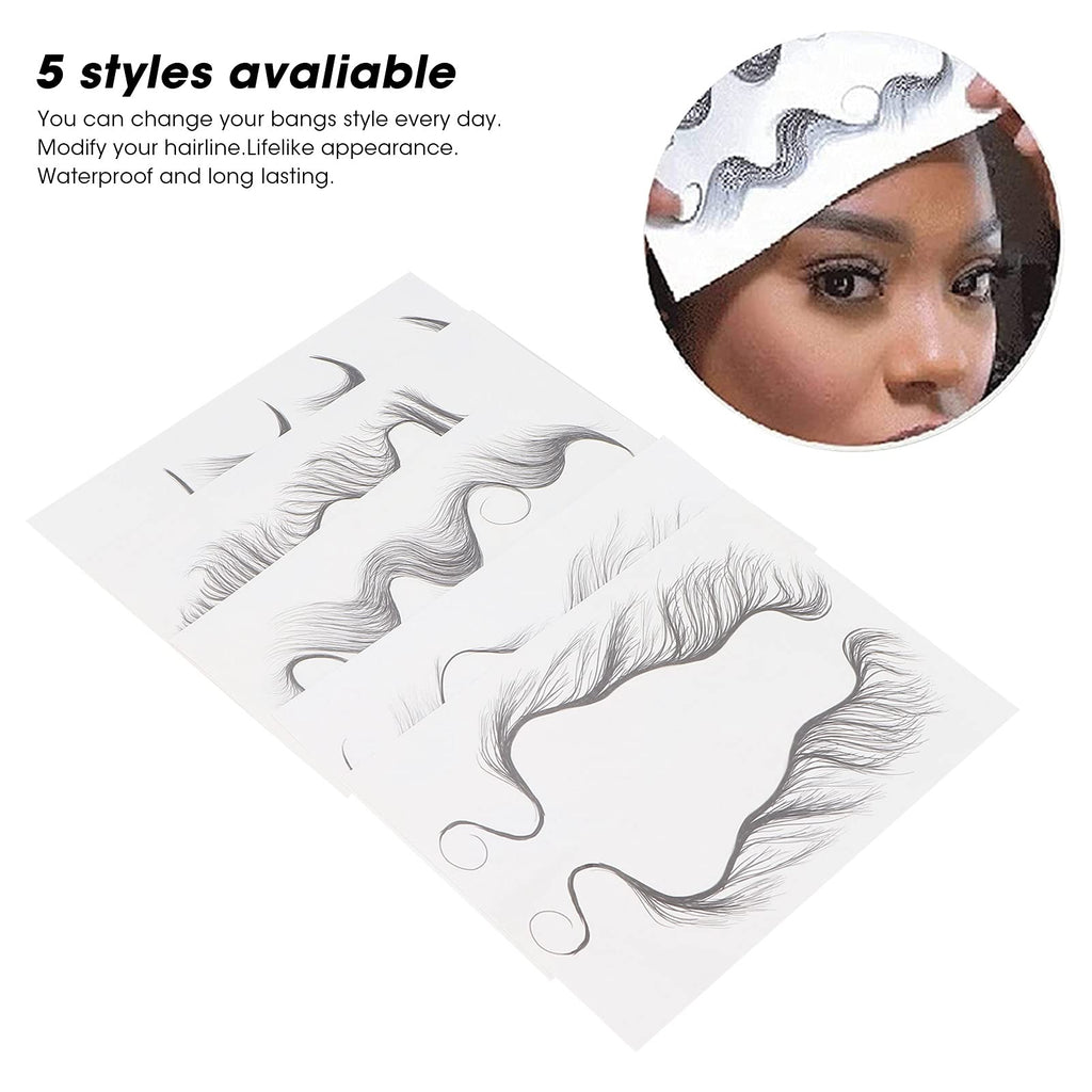 Hair Edges Stickers 5 Sheets Baby Hair Edges Hair Temporary Stickers DIY Hairstyling Hair Stickers Fake Hairline Sticker for Women Girls