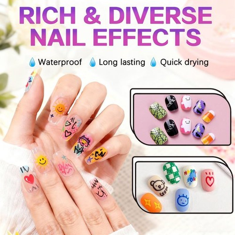 12 Colors Nail Art Pens Set, 2025 New Nail Art Markers for Gel Nails, Nail Point Graffiti Dotting Pen Drawing Painting for DIY Nail Art Beauty Adorn Manicure Tools