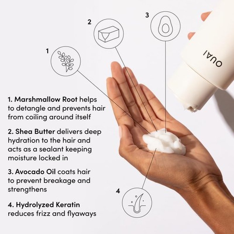OUAI Thick Hair Shampoo & Conditioner Set - Sulfate-Free Formula for Moisturized, Strong Hair - Keratin & Shea Butter (10 Fl Oz)