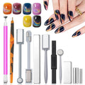SILPECWEE 11Pcs Cat Eye Magnet for Nails Gel Nail Polish Magnet Wand Cat Eye Magnetic Nail Polish Double-Headed Magnets Sticks Nail Magnets For Nail Art Decoration Salon