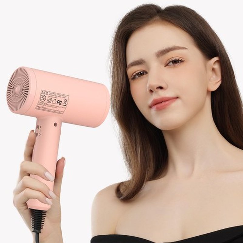 AINA Pro Salon Hair Dryer(New tech),2000W Blow Dryer with Diffuser Comb for Women | BLDC Hair Dryer | Brushless Motor 150,000 RPM | Ionic | LED Display | 4 Magnetic Attachments 110V/ALCI(Baby Pink)