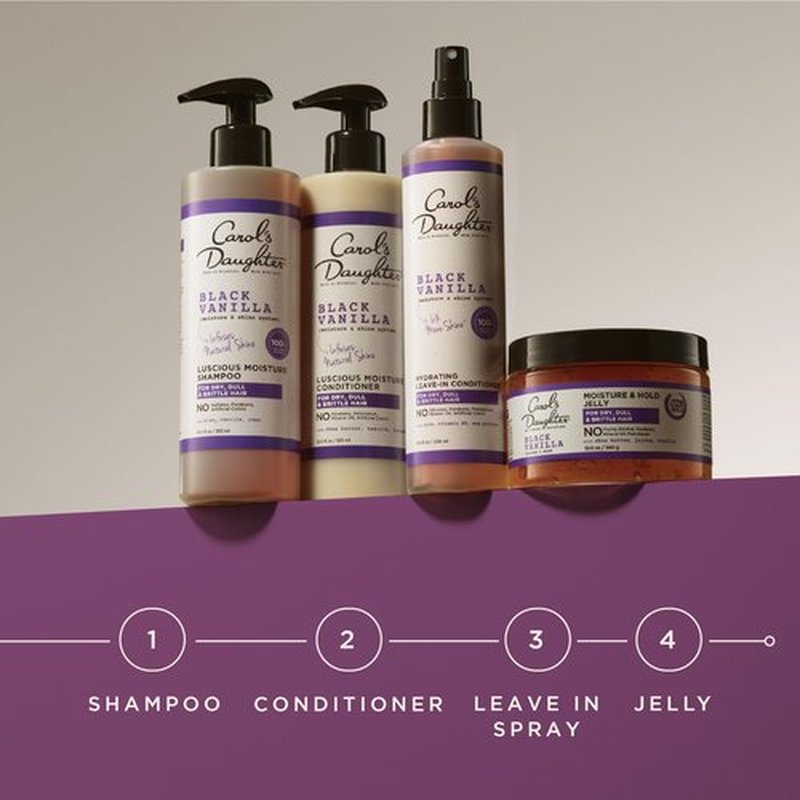 Carol's Daughter Black Vanilla Moisture and Hold Jelly, Hair Gel For Dry Hair with Shea Butter, Jojoba and Vanilla, 12 Fl Oz