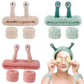SuPoo Snail Spa Headband and Wristband Set Funny Alien Skincare Headband for Washing Face Puffy Wrist Bands for Women Animal Makeup Head Band Preppy Teen Girl Gifts Trendy Stuff Hair Accessories 9PCS
