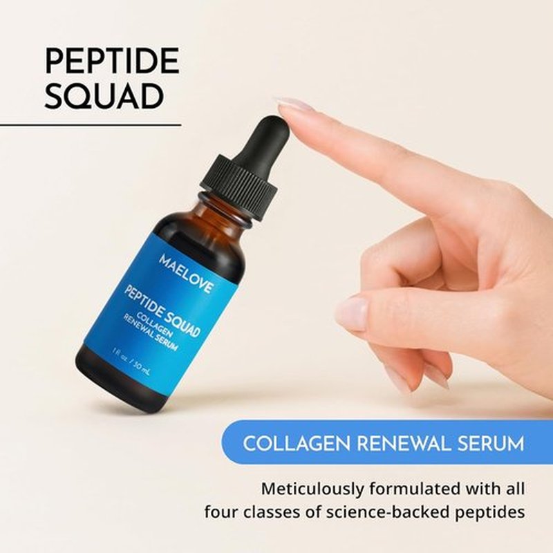 MAELOVE Collagen Renewal Serum - Peptide-Packed Formula with Copper Peptides & Hyaluronic Acid for Youthful Skin