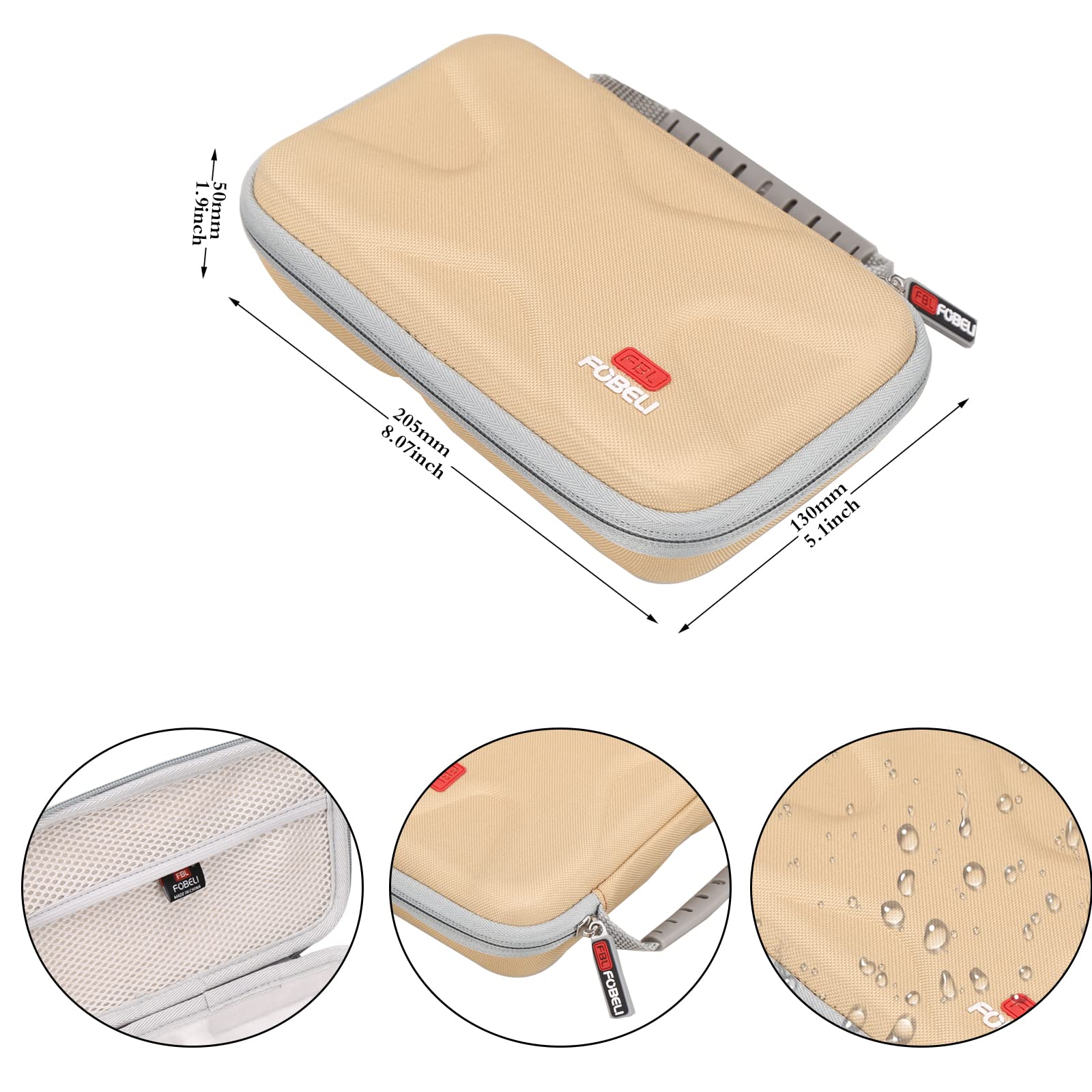 FBLFOBELI EVA Hard Storage Carrying Case for KODAK Luma 150 Ultra Mini Pocket Pico Projector (Khaki)