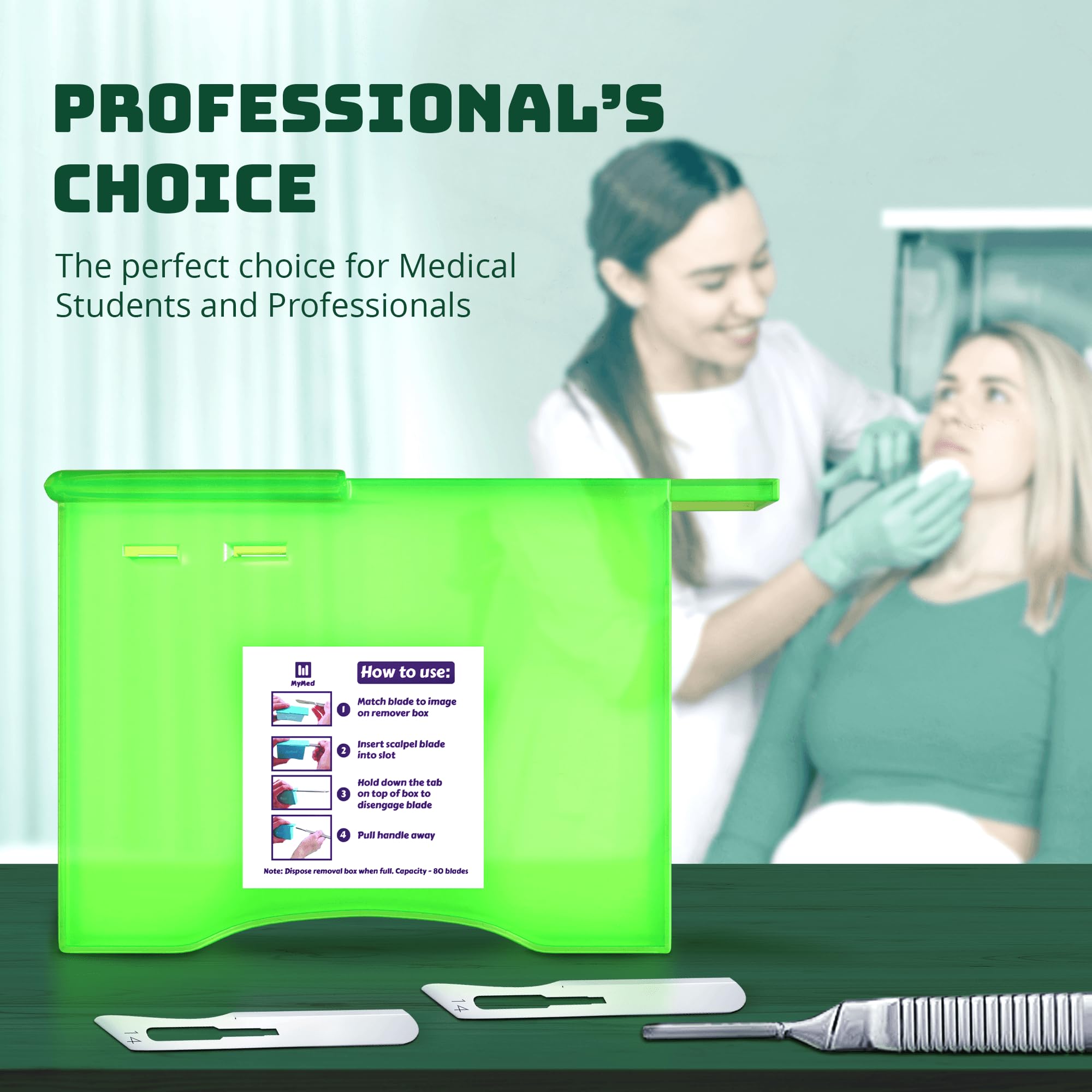 MyMed Scalpel Blade Remover Pack of 2 - Safe, Easy-to-Use, Compact, and Efficient Blade Disposal - for Dermaplaning Razor Blade Remover Box Dermaplane Blade Remover Box Use for Safe Experience