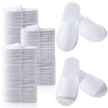 Coume 48 Pairs Disposable Slippers for Guests Bulk Soft Disposable Hotel Spa Slippers Open Toe and Close Toe White Non-Slip for Women Men Home Indoor Hotel Travel Wedding Party