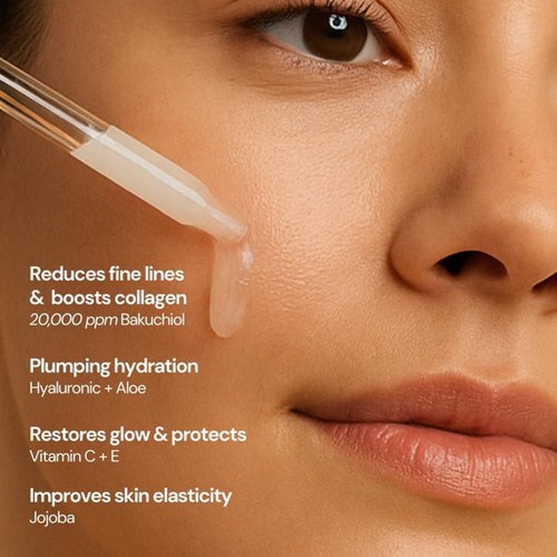 SUNLUV Bakuchiol Serum for Face - 2% Retinol Alternative with Hyaluronic Acid & Vitamin C | Anti-Aging, Hydrating, Plumping | 1 oz