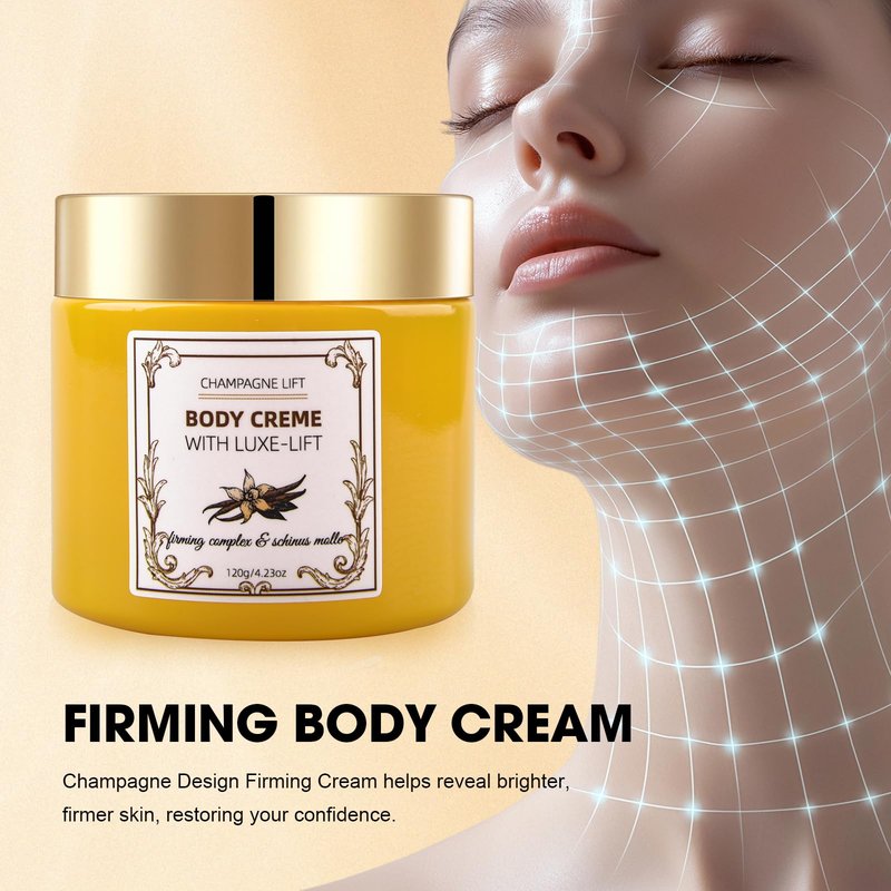 Xaninp Champagne Body Cream, Champagne Lift Body Creme with Firming Complex & Pink Pepperslim, Deep Hydration & Smoothing Body Cream, Firms & Lifts Arms & Legs, Hydrates Dry Skin, Vanilla Scent