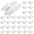 SATINIOR 30 Pairs Disposable Slippers, White, Medium, Unisex-Adults, Closed Toe, Non-Slip, Spa, Hotel, Travel, Home, Sanitary, Breathable, Fleece Cloth, EVA