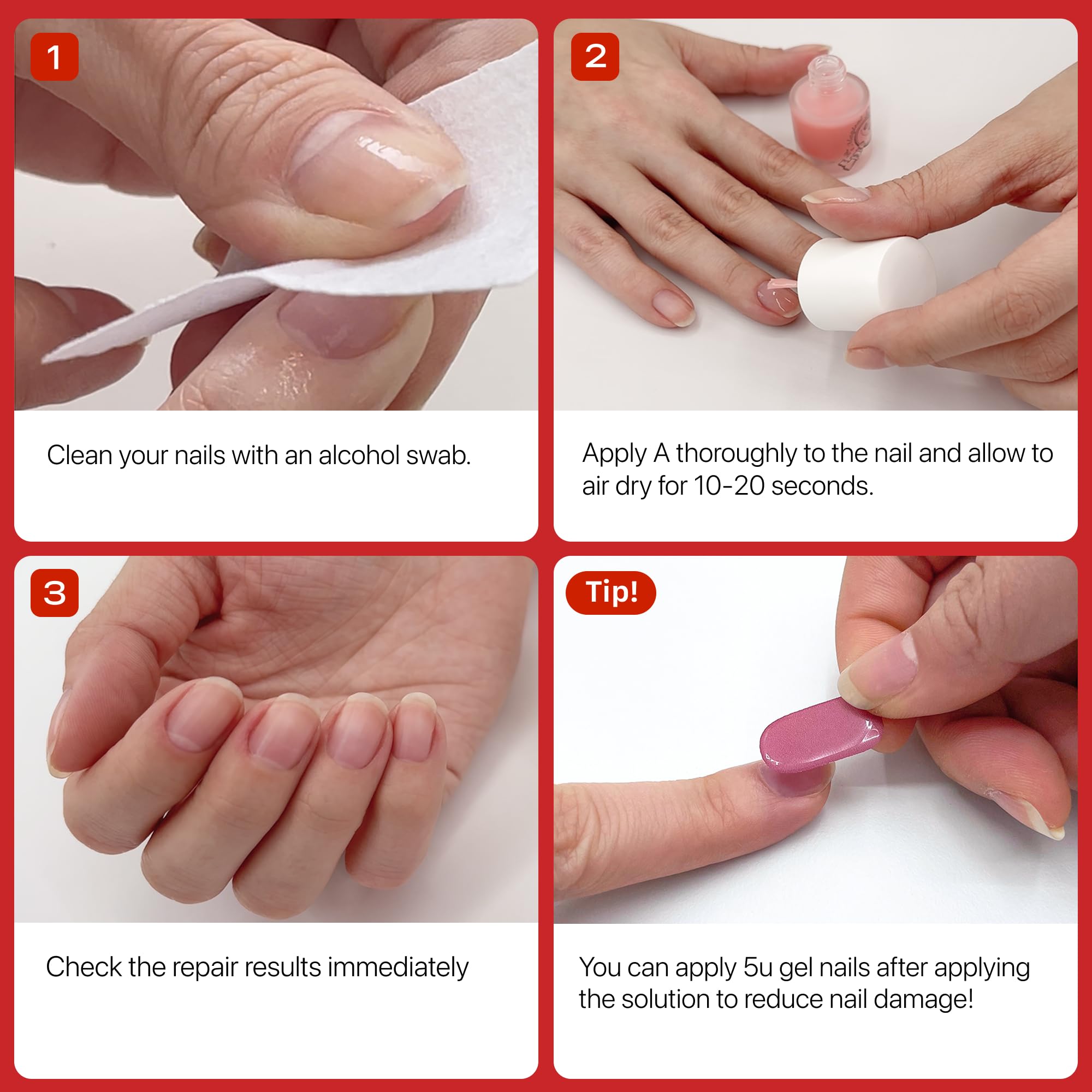 UUUUU. Magical Nail Solution | All-in-One Nail Care – Strengthener & Hardener & Primer with Biotin & Collagen – Quick-Drying & Odorless for Healthy Nails | Strengthen Weak & Thin Nails