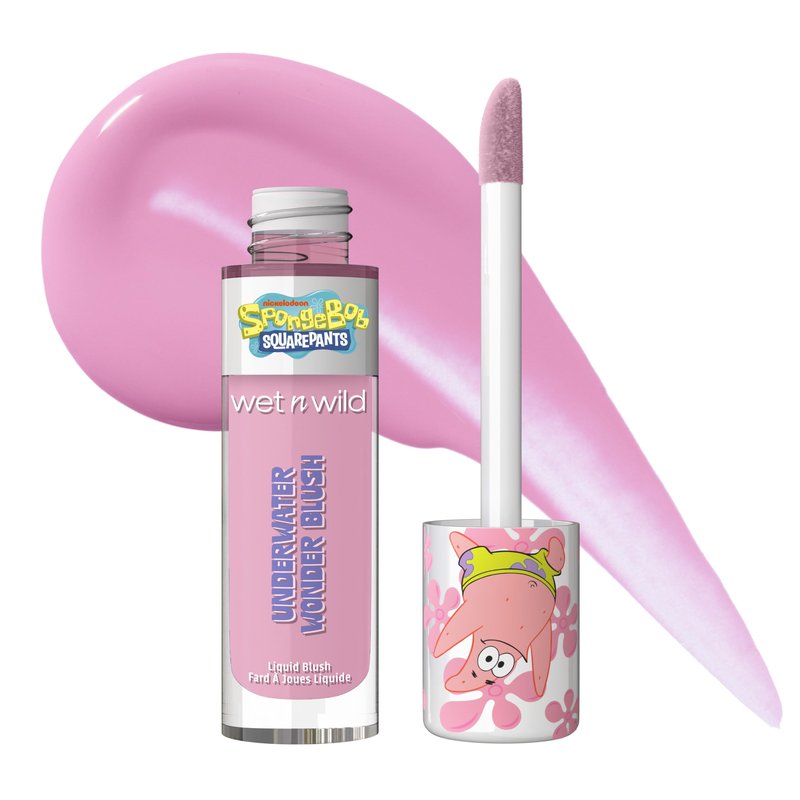 wet n wild SpongeBob Underwater Wonder Liquid Blush, Buildable Shimmery Gel Formula with Seamless Blend & Matte Finish – Rock Star