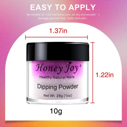 Honey Joy Color Changing Dip Powder Nail Set, Blue White Pink Purple Glitter Ombre Cold Warm Temperature Mood Change Nail Art Manicure DIY, No Nail Lamp Cured 6 PCS (W-3-1-2-8-10-17-10g/box)