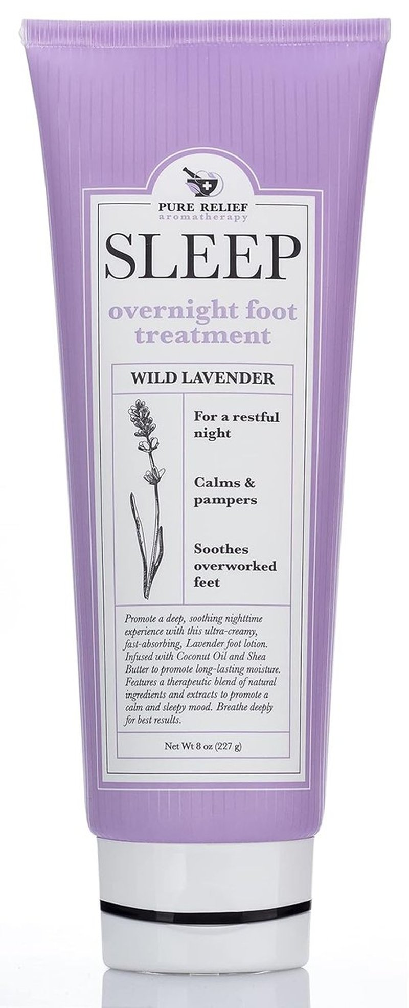 Pure Relief Foot Lotion - Moisturizing Cream for Dry Feet with Lavender, Shea Butter & Aloe | 8 Oz