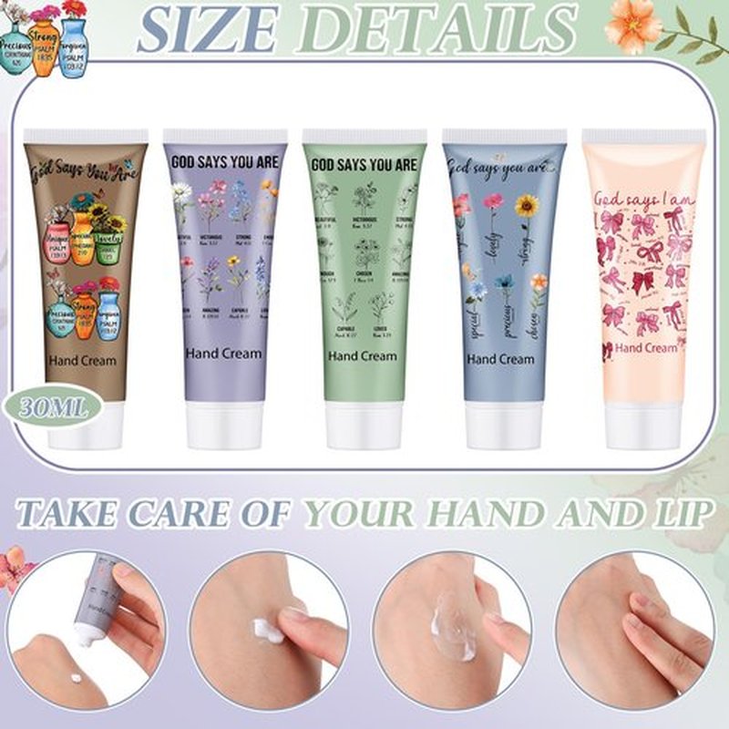 Loopeer 25 Pcs Christian Hand Cream Bulk for Women, Christian Gift, Mini Travel Size 30ml, Religion Bible Verse Lotion for Skin Dry Hand Lotion Mother's Day Easter for Mom Grandma Church Prayers