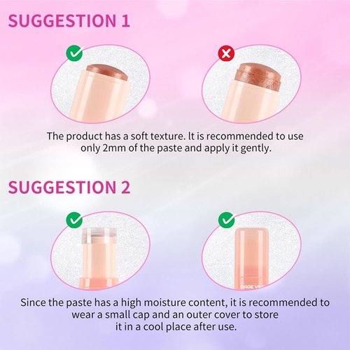Skiennix Highlighter Stick - Shimmer Makeup for Face & Body, Easy Blend, Long Lasting, Multi-Use Cream, 2pcs