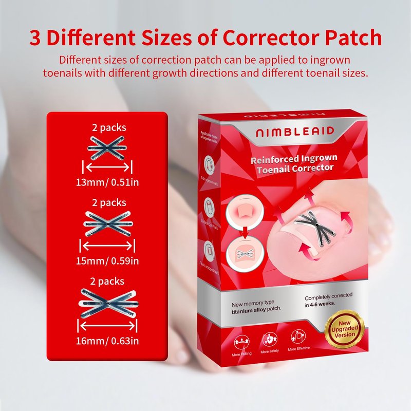 Upgraded Titanium Alloy Ingrown Toenail Corrector with Upgraded 6-Angle Shape,3x Stronger Pull Force,Ingrown Toenail Removal Kit, Ingrown Toenail Treatment for Women and Man (Small Size-6 packs)