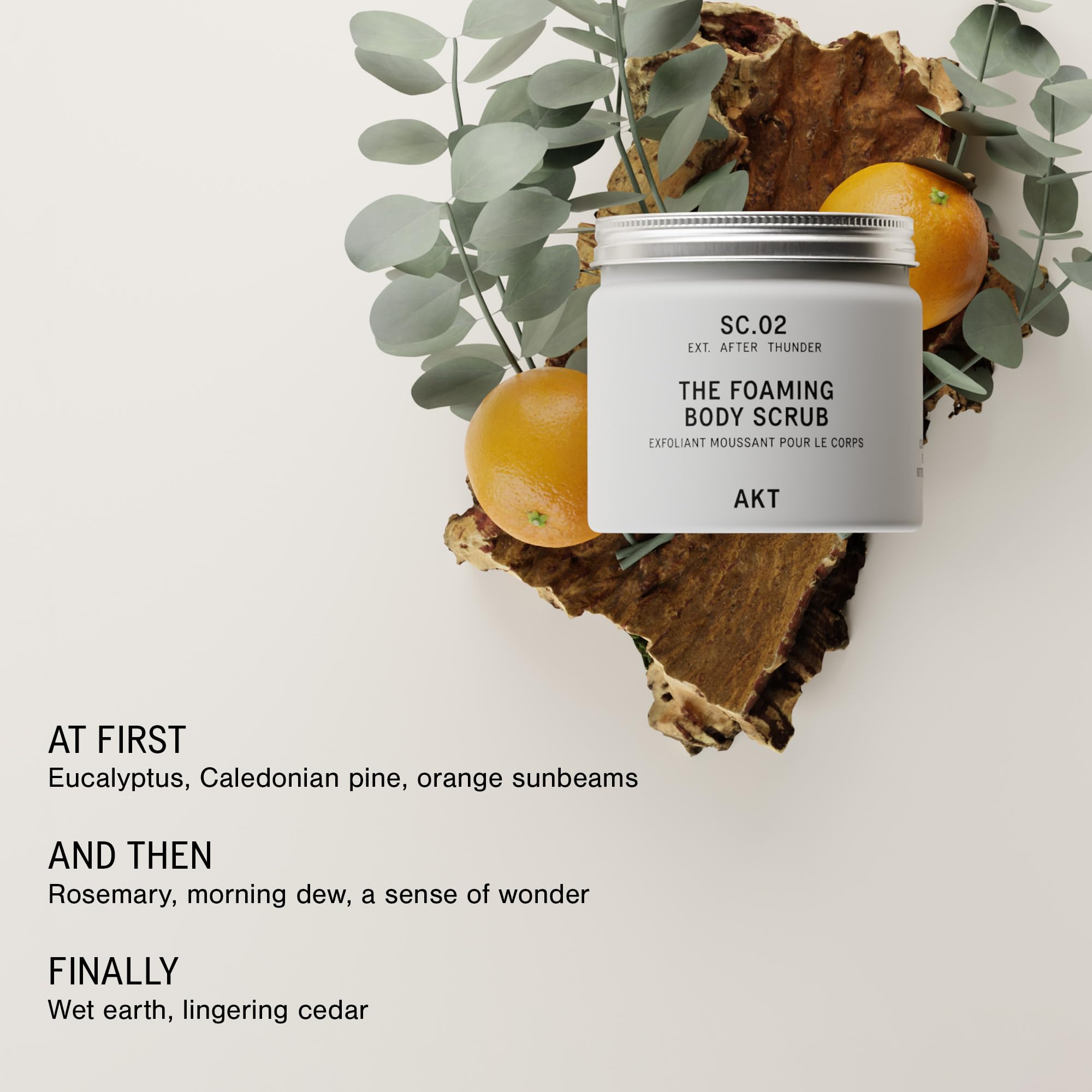 AKT The Foaming Body Scrub 8.4 Fl Oz, Skin Exfoliator, Body Scrub with Rice & Sugar, Papaya & Nourishing Oils, Natural Exfoliating Sugar Scrub with Vitamin E, Dead Skin Remover for Body